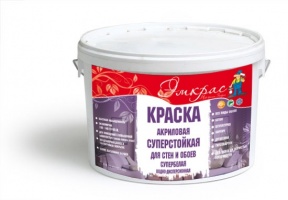 Краска Акриловая суперстойкая для стен и обоев 14кг /Денал/
